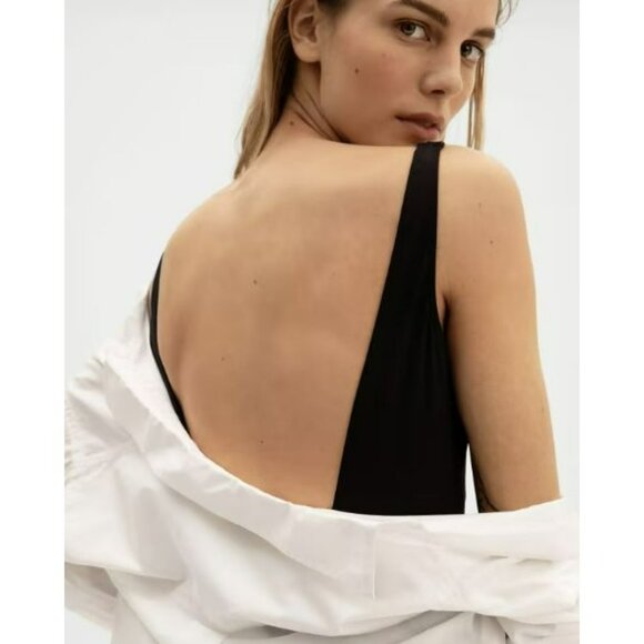 Everlane The Square-Neck One-Piece Black Swimsuit Size Small NWT - Picture 8 of 10